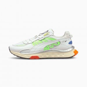 Tenis Puma Wild Rider Techno Blancos Verdes | 04635OYFS
