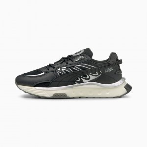 Tenis Puma Wild Rider Techno Negros Plateados | 58019OHCP