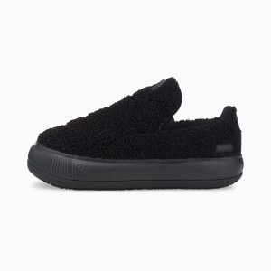 Zapatos Puma Suede Mayu Slip-On Teddy Negros | 02176BKUS
