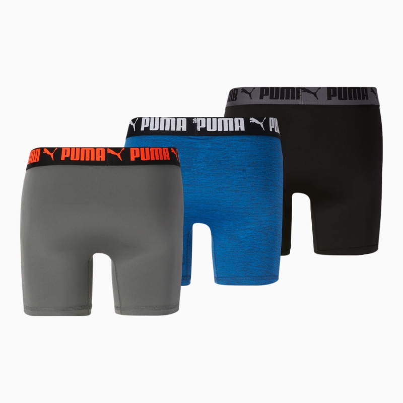 Bragas Puma Atléticos Boxer Briefs [3 Pack] Azules Grises | 68427JTOG