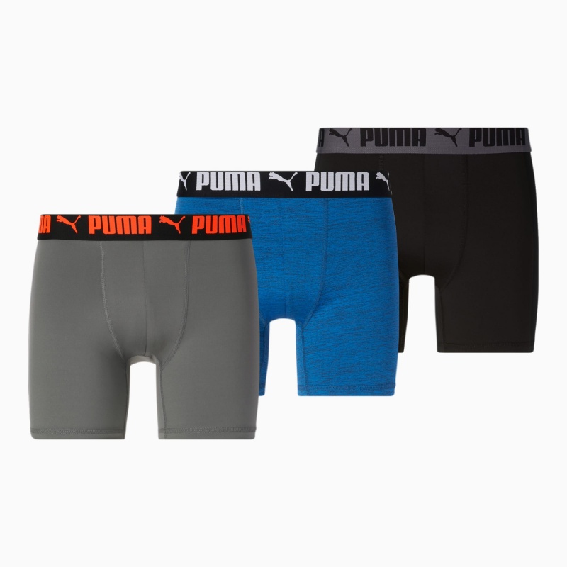 Bragas Puma Atléticos Boxer Briefs [3 Pack] Azules Grises | 68427JTOG