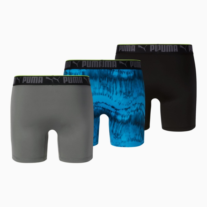 Bragas Puma Boxer Briefs [3 Pack] Azules Negros | 78561LKPB