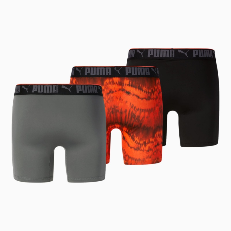 Bragas Puma Boxer Briefs [3 Pack] Naranjas Negros | 14867HUQG