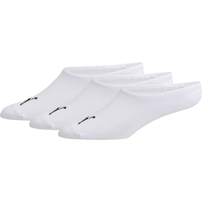 Calcetines Puma Deporte No Show [3 Pack] Blancos Negros | 02158OHQV