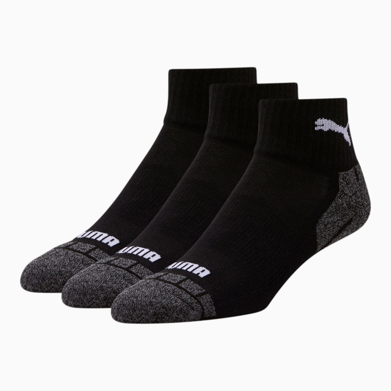 Calcetines Puma Quarter Crew Cat [3 Pack] Negros Azules | 53804IBJT