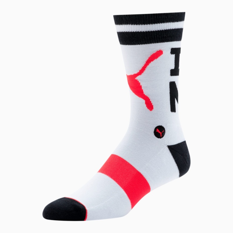 Calcetines Puma Unisex Crew [1 Pair] Blancos Negros | 79185QXSG