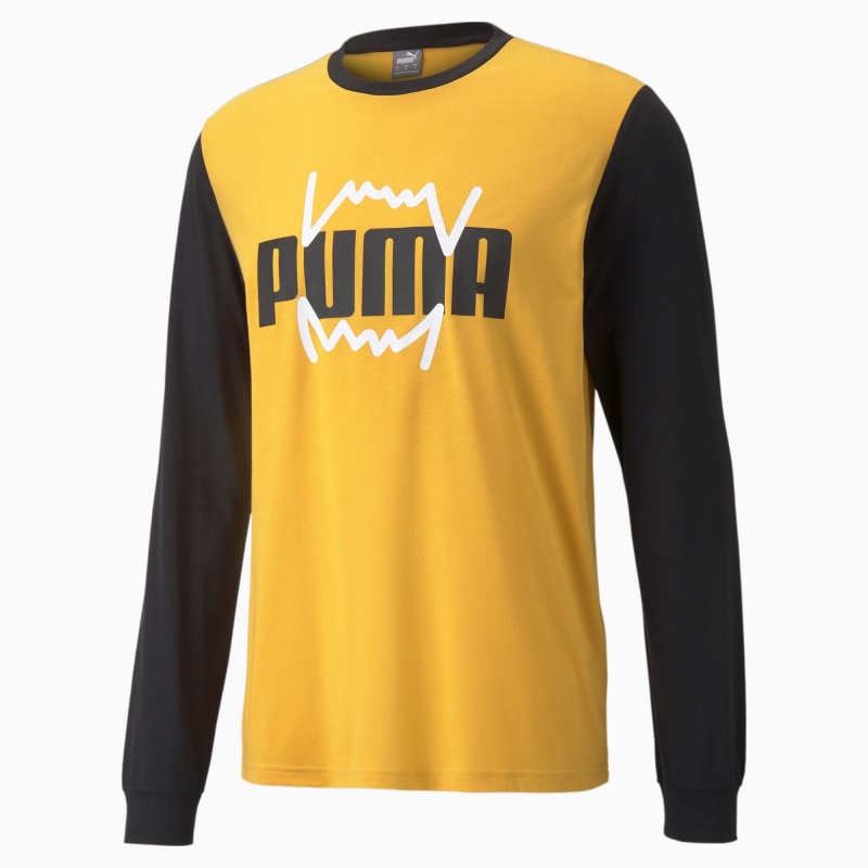 Camisa Puma Splash Shooting Amarillos Negros | 92074BXCA