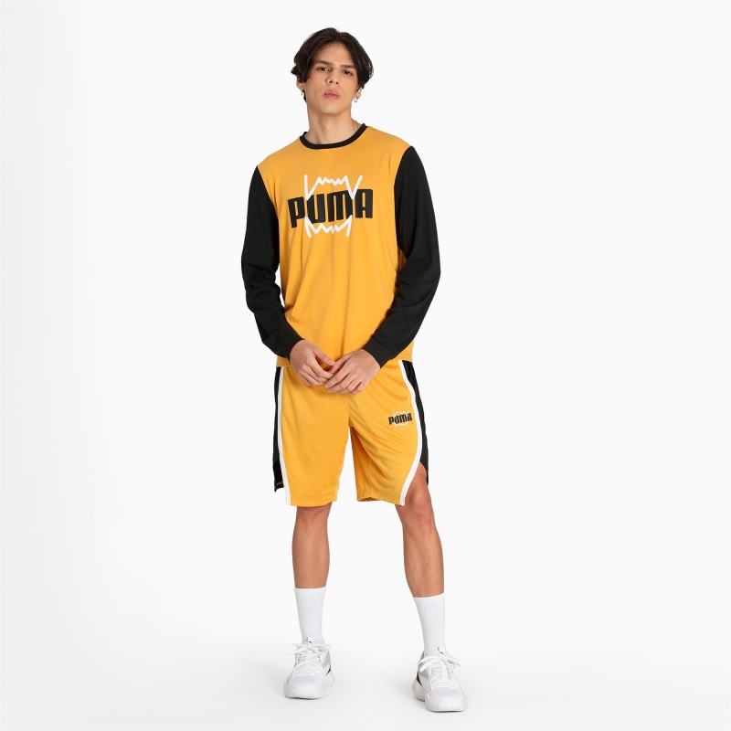 Camisa Puma Splash Shooting Amarillos Negros | 92074BXCA