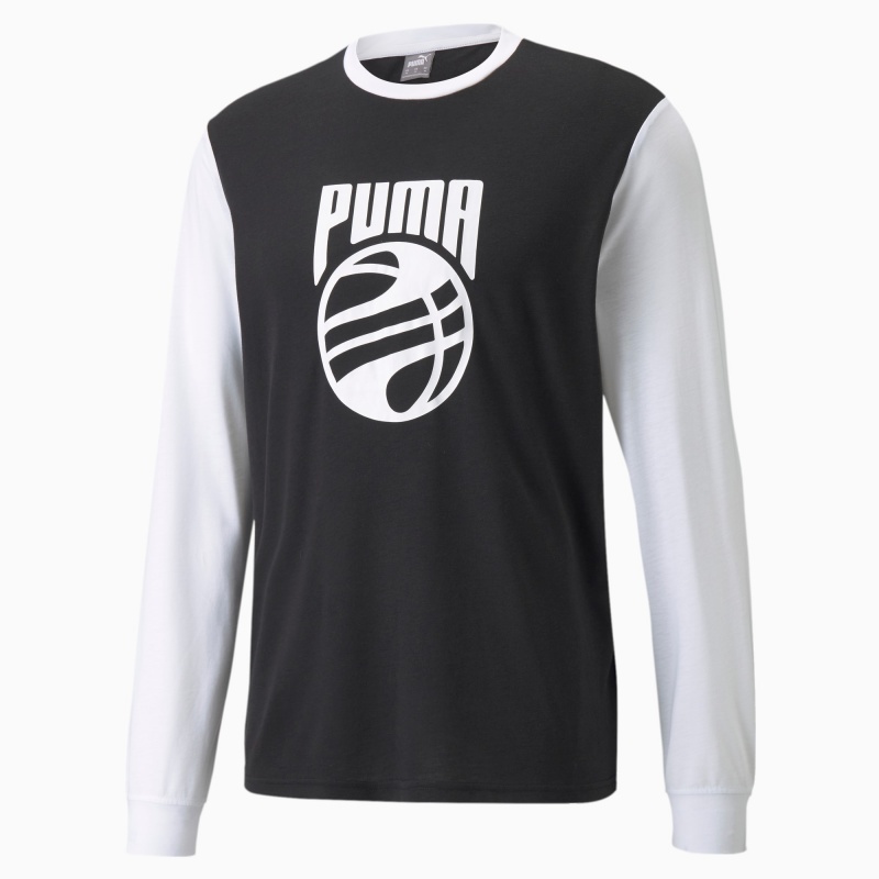 Camisa Puma Splash Shooting Blancos Negros | 28491QPDG