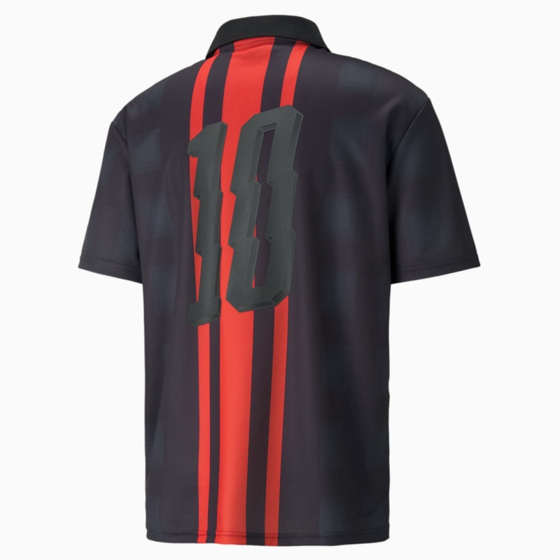 Camiseta Puma ACM Calle Soccer Negros Rojos | 96512RDIF