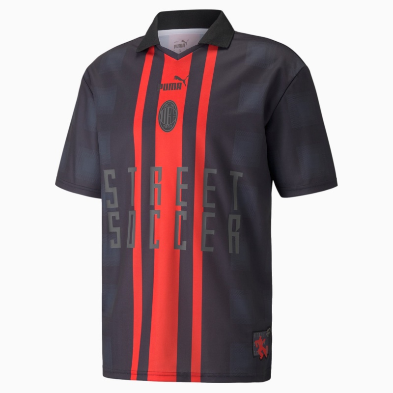 Camiseta Puma ACM Calle Soccer Negros Rojos | 96512RDIF