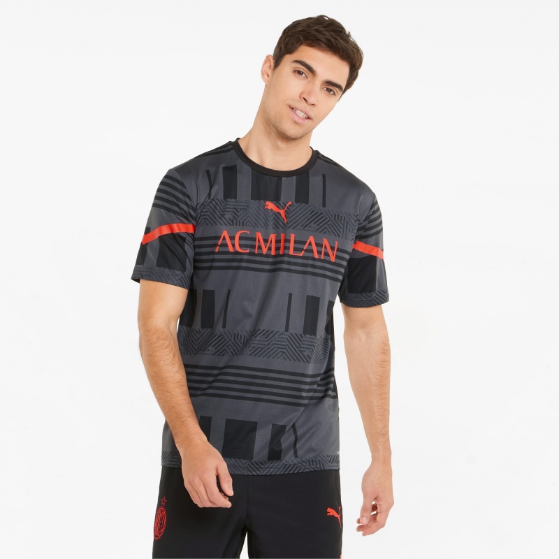 Camiseta Puma ACM Prematch Negros Rojos | 72836FZCJ