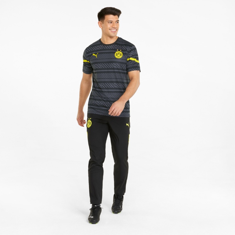 Camiseta Puma BVB Prematch Negros Amarillos | 35624NBVW