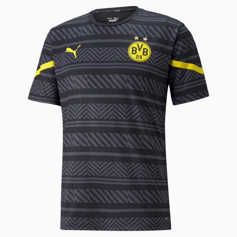 Camiseta Puma BVB Prematch Negros Amarillos | 35624NBVW