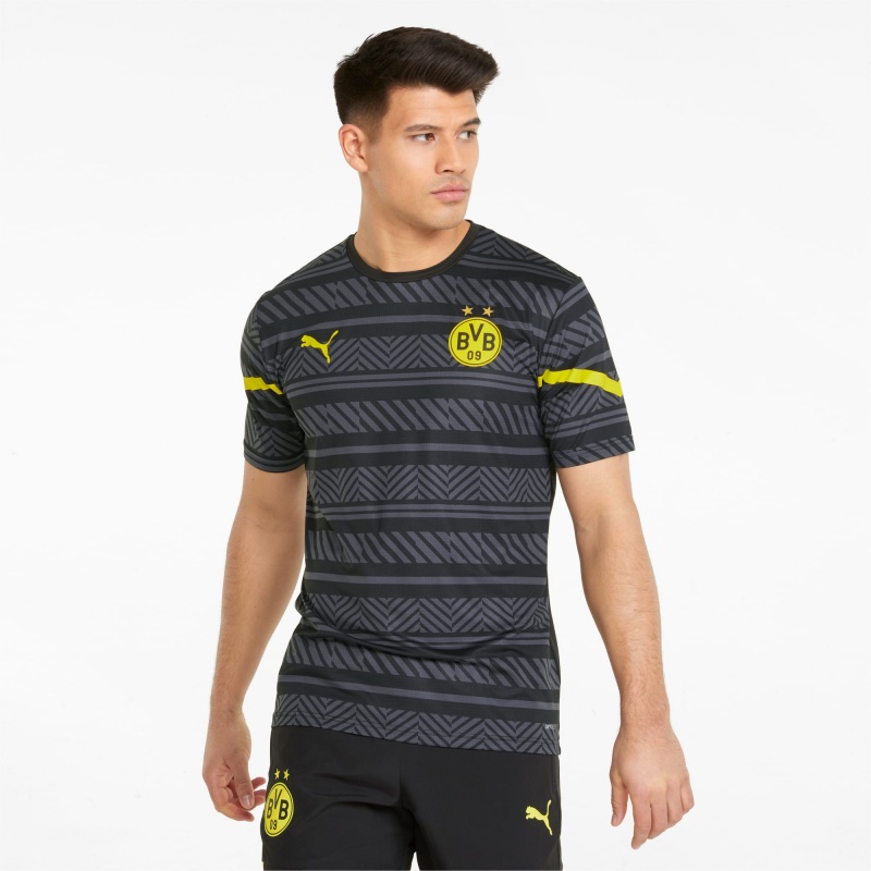 Camiseta Puma BVB Prematch Negros Amarillos | 35624NBVW