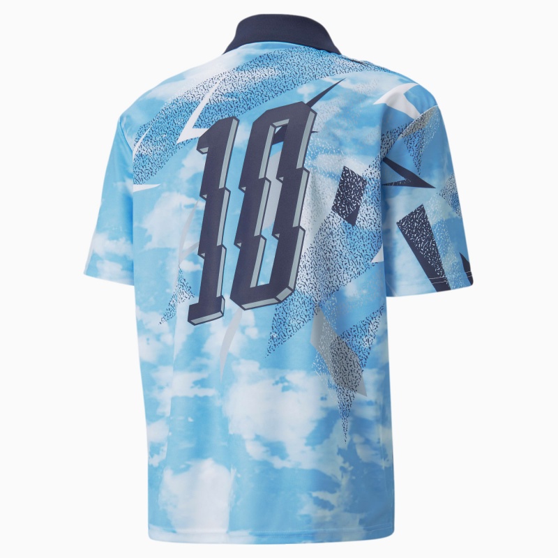 Camiseta Puma Man City Calle Soccer Soccer Azules Claro | 15836TRJB