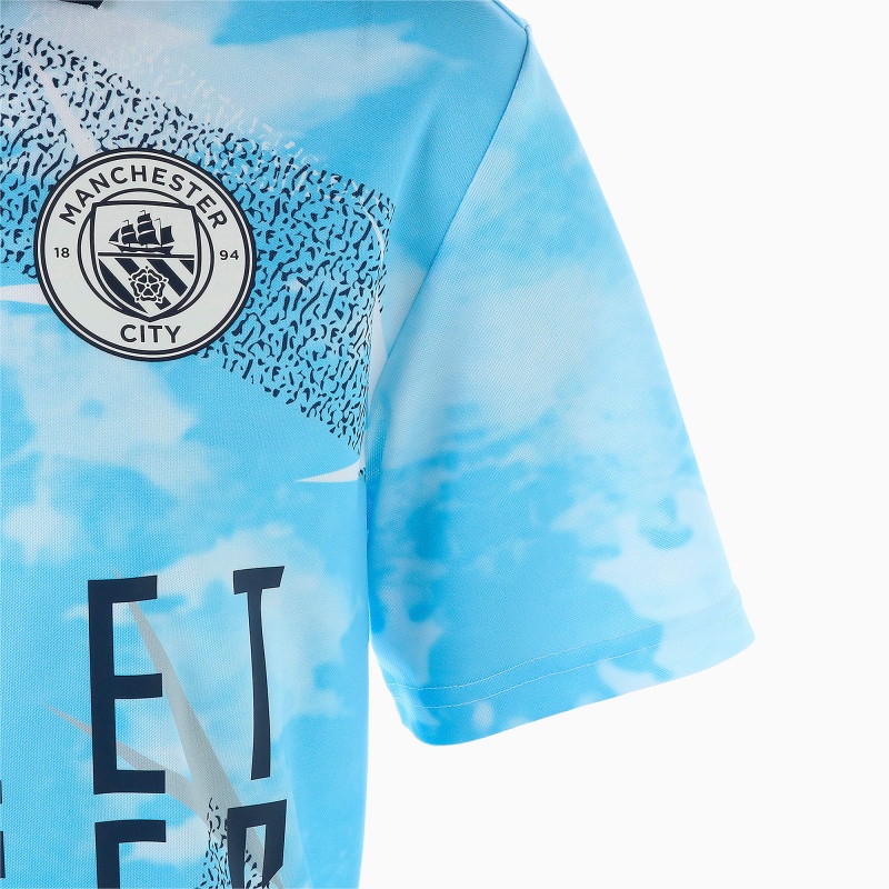 Camiseta Puma Man City Calle Soccer Soccer Azules Claro | 15836TRJB