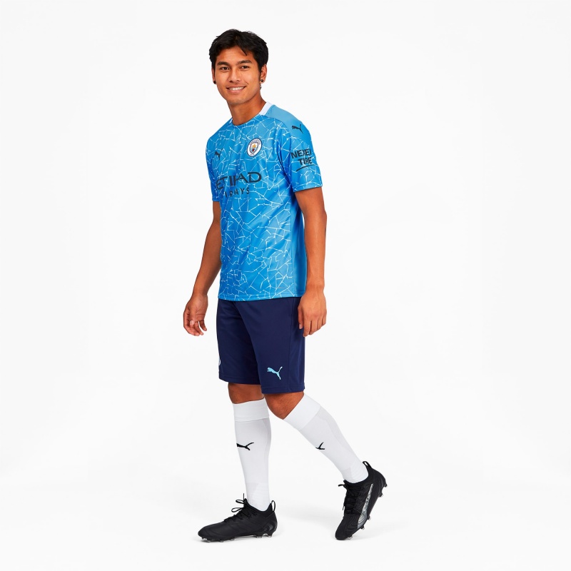 Camiseta Puma Manchester City FC Home Replica Azules Claro | 52786BSKD