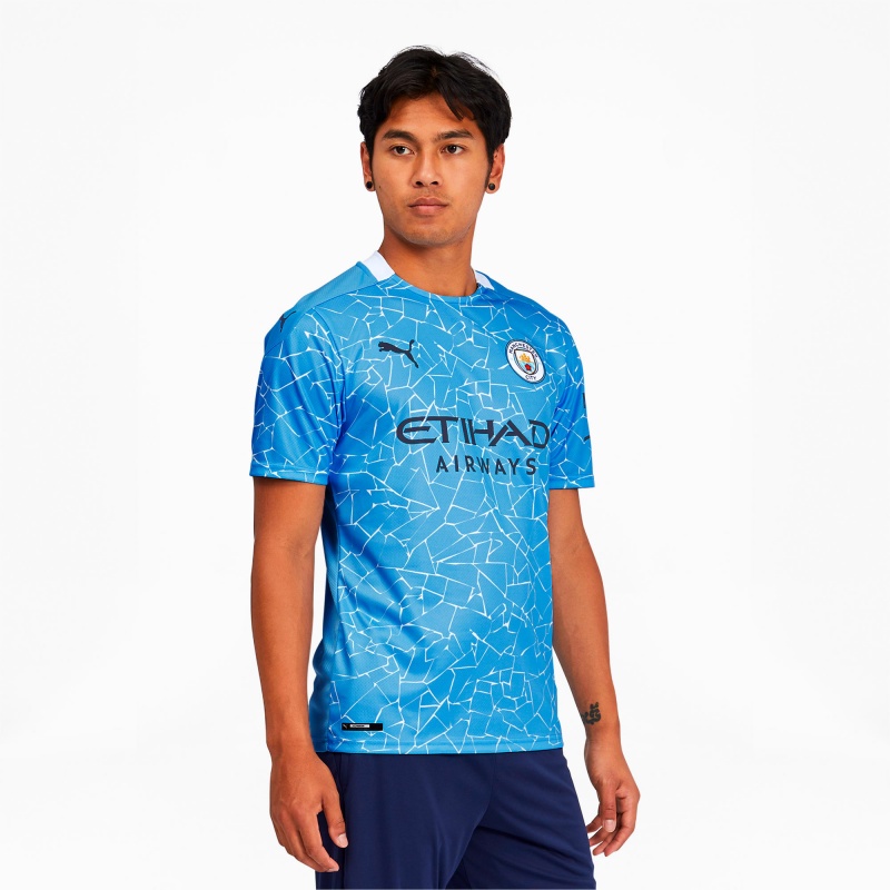 Camiseta Puma Manchester City FC Home Replica Azules Claro | 52786BSKD