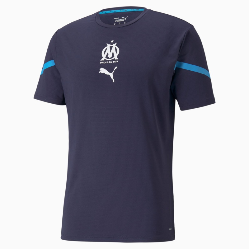 Camiseta Puma OM Prematch Peacoat / Bleu Azur | 01235WLPM