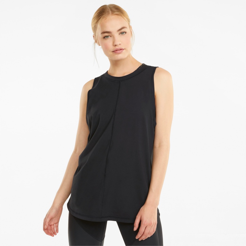 Camiseta sin Manga Puma CLOUDSPUN High Neck Entrenamiento Negros | 35178WHCG