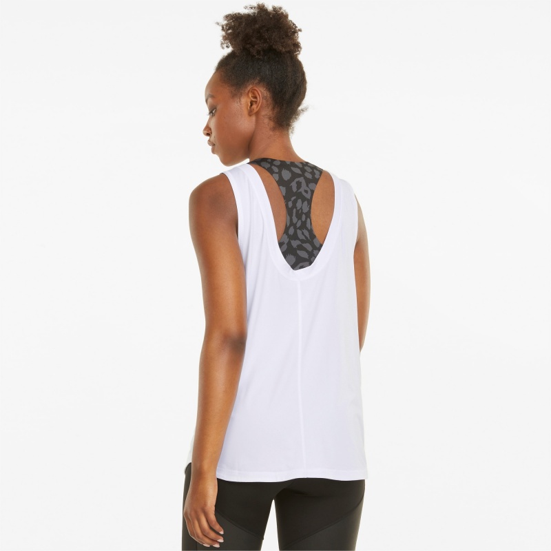 Camiseta sin Manga Puma CLOUDSPUN High Neck Entrenamiento Blancos | 01894KTIQ