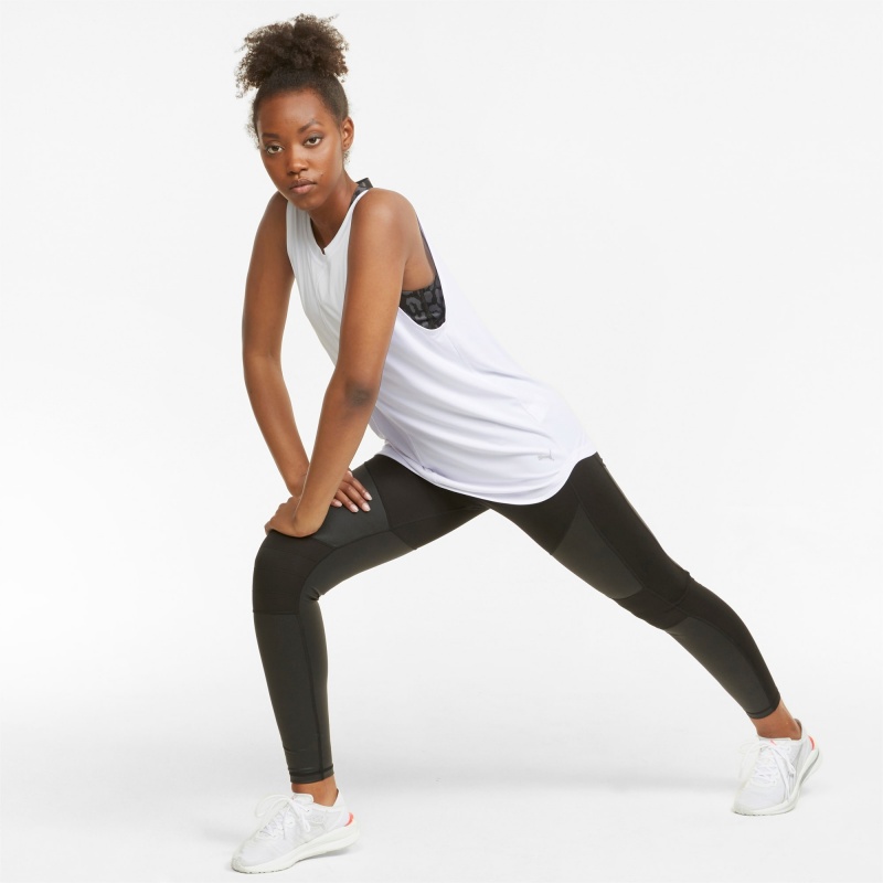 Camiseta sin Manga Puma CLOUDSPUN High Neck Entrenamiento Blancos | 01894KTIQ