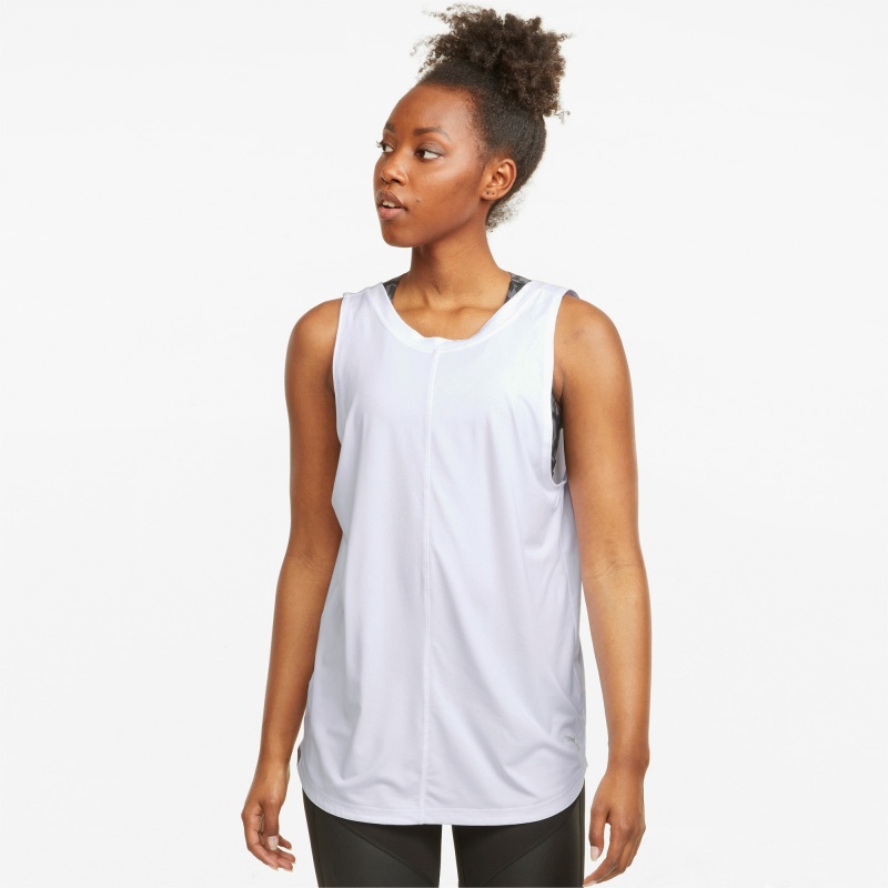 Camiseta sin Manga Puma CLOUDSPUN High Neck Entrenamiento Blancos | 01894KTIQ