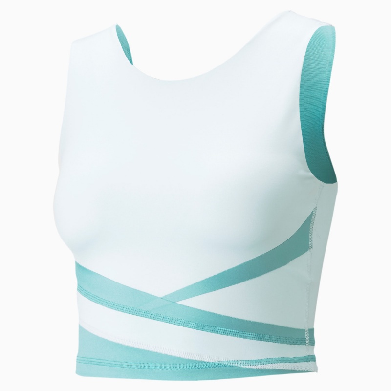 Camiseta sin Manga Puma EVERSCULPT Fitted Entrenamiento Azules | 34701WQOE