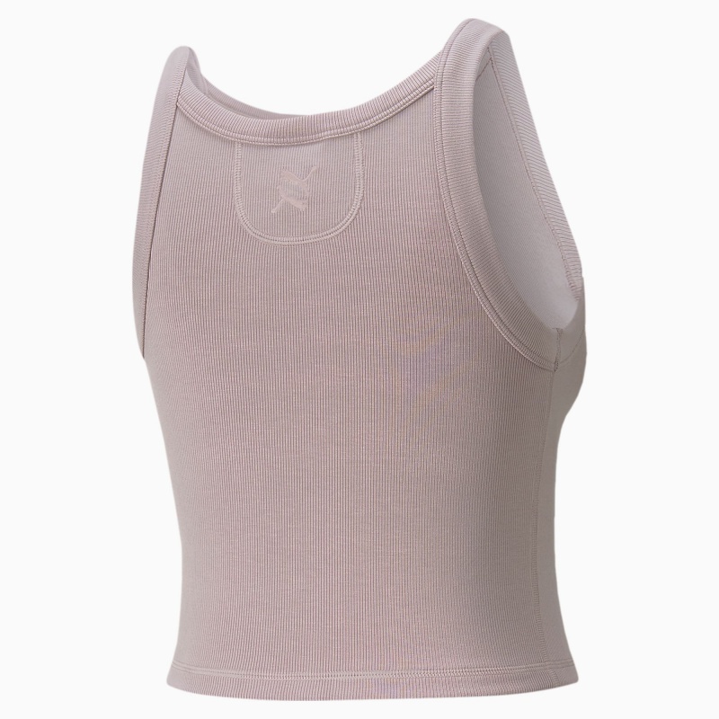 Camiseta sin Manga Puma Exhale Acanalado Entrenamiento Quail | 61583NMLA