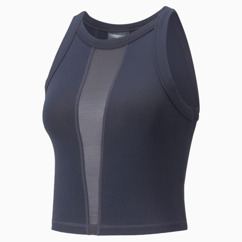 Camiseta sin Manga Puma Exhale Acanalado Entrenamiento Parisian Night | 24569DKGS