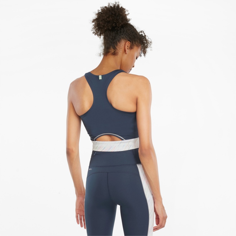 Camiseta sin Manga Puma High Shine Cropped Correr Blancos | 74052PUMR