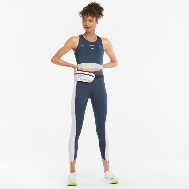 Camiseta sin Manga Puma High Shine Cropped Correr Blancos | 74052PUMR