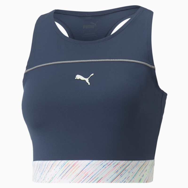 Camiseta sin Manga Puma High Shine Cropped Correr Blancos | 74052PUMR