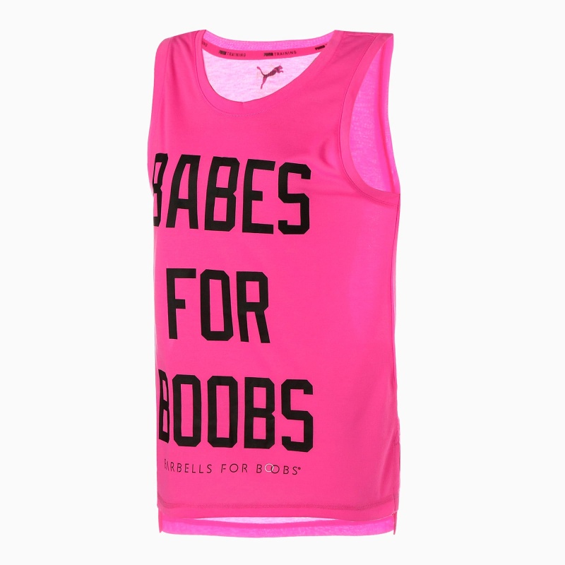 Camiseta sin Manga Puma PUMA x BARBELLS FOR BOOBS Muscle Entrenamiento Rosas | 45790HJKD