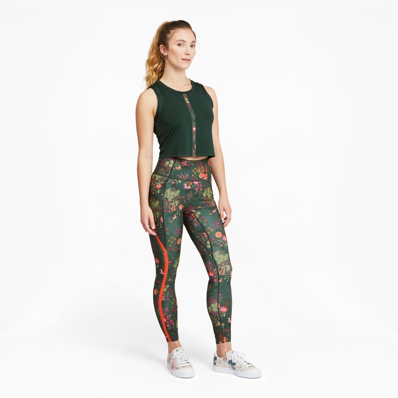 Camiseta sin Manga Puma PUMA x LIBERTY Forever Luxe Entrenamiento Verdes | 21673RGMB