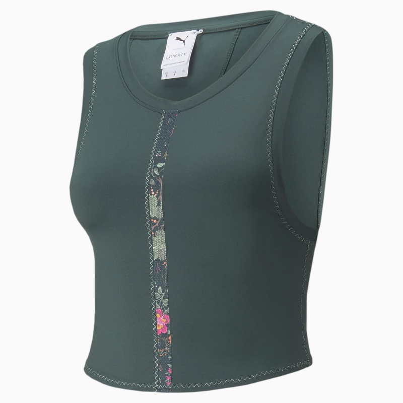 Camiseta sin Manga Puma PUMA x LIBERTY Forever Luxe Entrenamiento Verdes | 21673RGMB