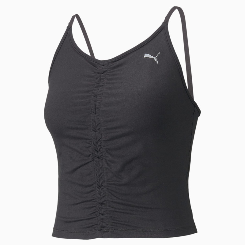 Camiseta sin Manga Puma Studio Foundation Ruched Entrenamiento Negros | 68419MATK