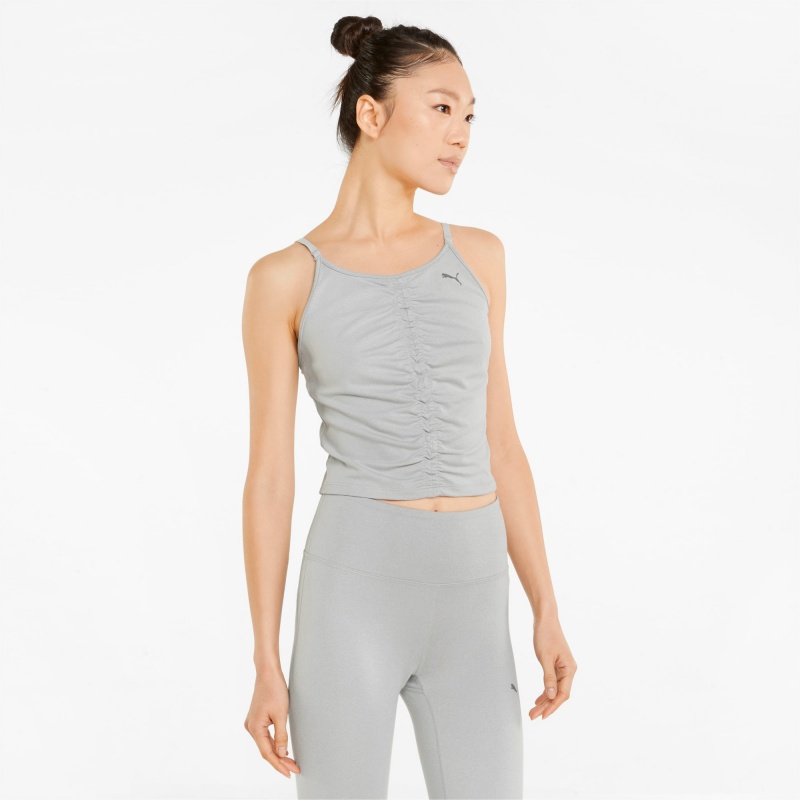 Camiseta sin Manga Puma Studio Foundation Ruched Entrenamiento Azules | 41278IVNA