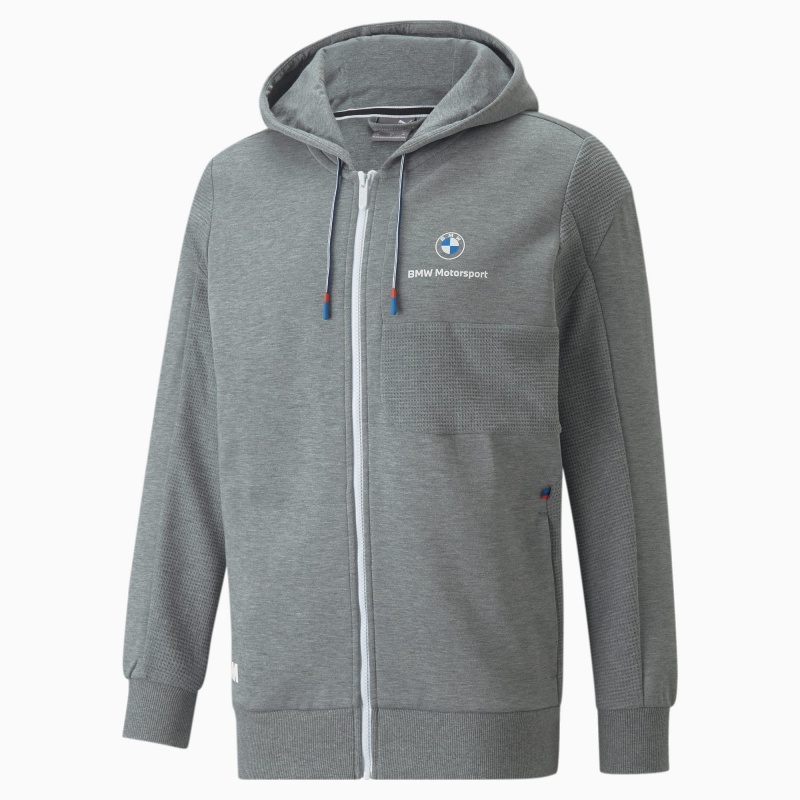 Chamarras Puma BMW M Motorsport Encapuchado Sweat Medium Gray Heather | 31465PRFE