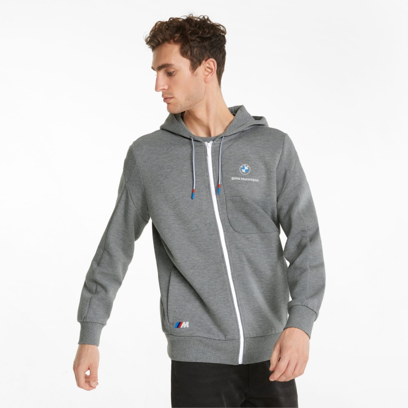 Chamarras Puma BMW M Motorsport Encapuchado Sweat Medium Gray Heather | 31465PRFE