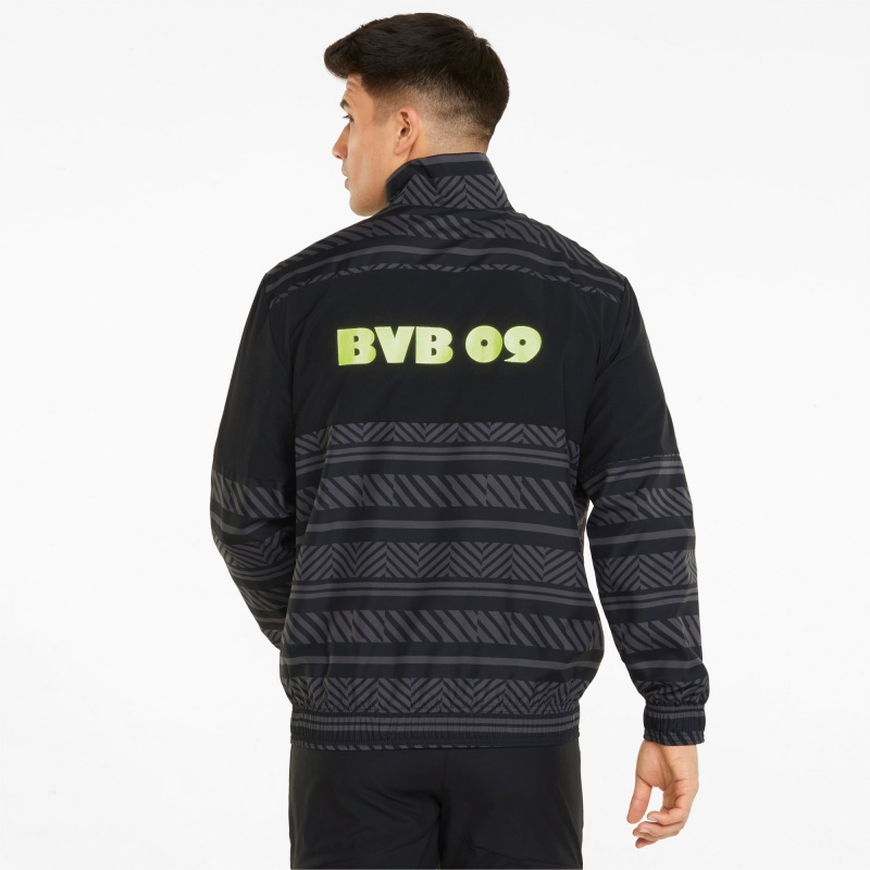 Chamarras Puma BVB Prematch Soccer Negros Amarillos | 02368TOEX