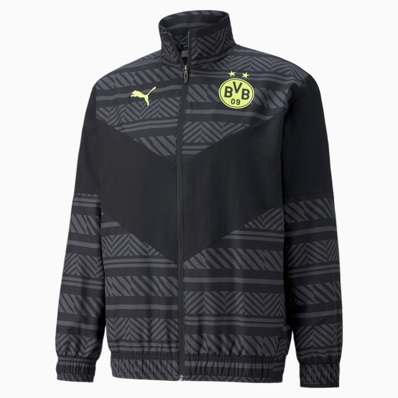Chamarras Puma BVB Prematch Soccer Negros Amarillos | 02368TOEX