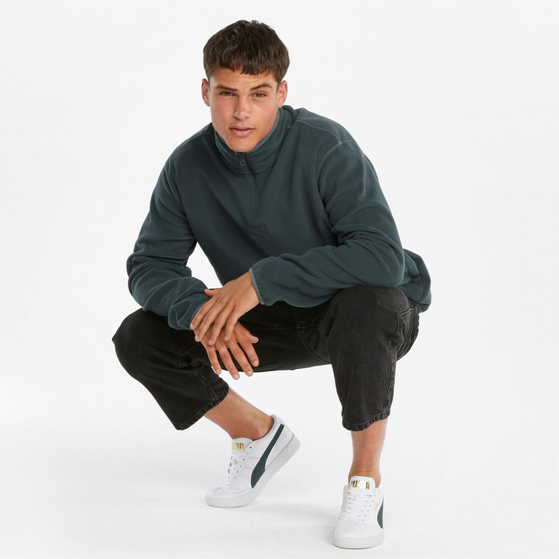 Chamarras Puma Classics Polar Fleece Half-Zip Verdes | 86043KIHJ