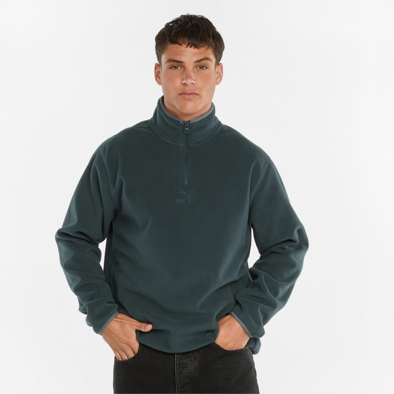 Chamarras Puma Classics Polar Fleece Half-Zip Verdes | 86043KIHJ