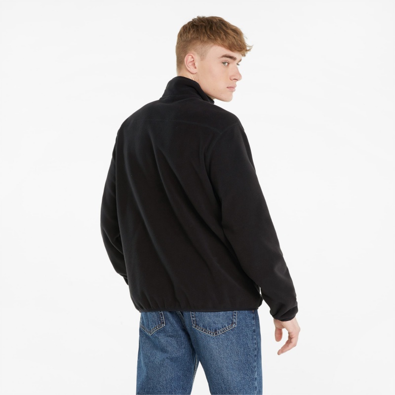 Chamarras Puma Classics Polar Fleece Half-Zip Negros | 48016ZBNR