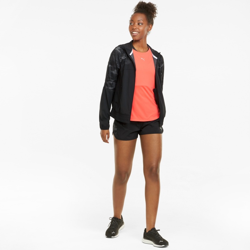 Chamarras Puma Estampados Encapuchado Correr Negros | 42705UOAC