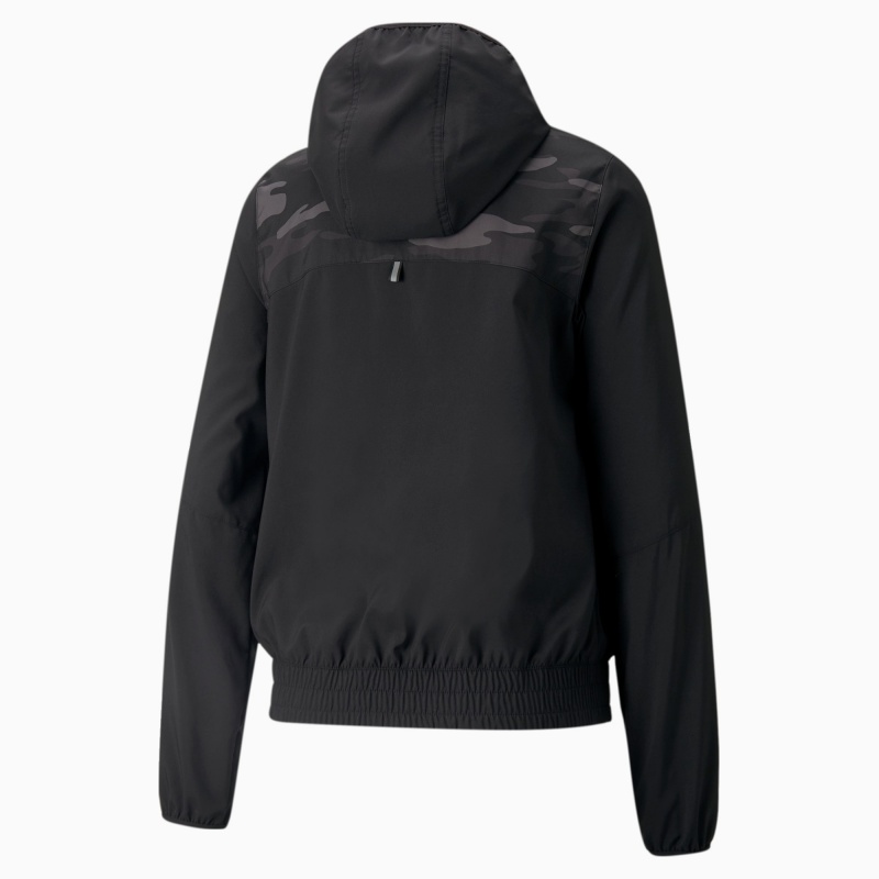 Chamarras Puma Estampados Encapuchado Correr Negros | 42705UOAC