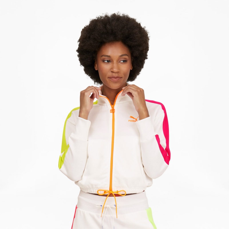 Chamarras Puma Iconic T7 Cropped PT Blancos | 03785PEZQ