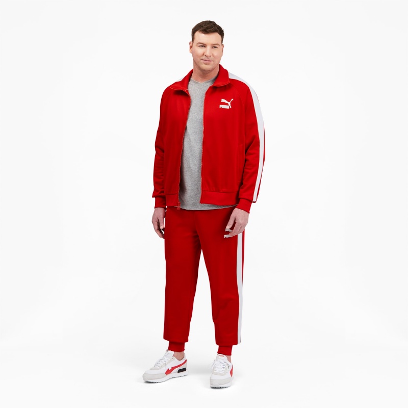 Chamarras Puma Iconic T7 Pista BT Rojos Blancos | 46783ZYFW